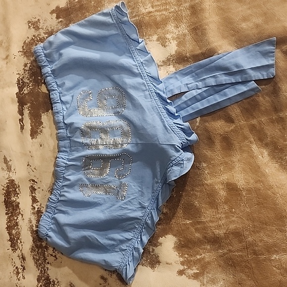 Pink VS ruffled short shorts with bling. Size: M - Picture 3 of 9